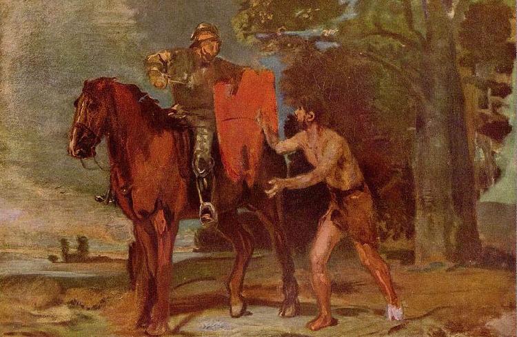 Hans von Marees Hl. Martin und der Bettler oil painting image